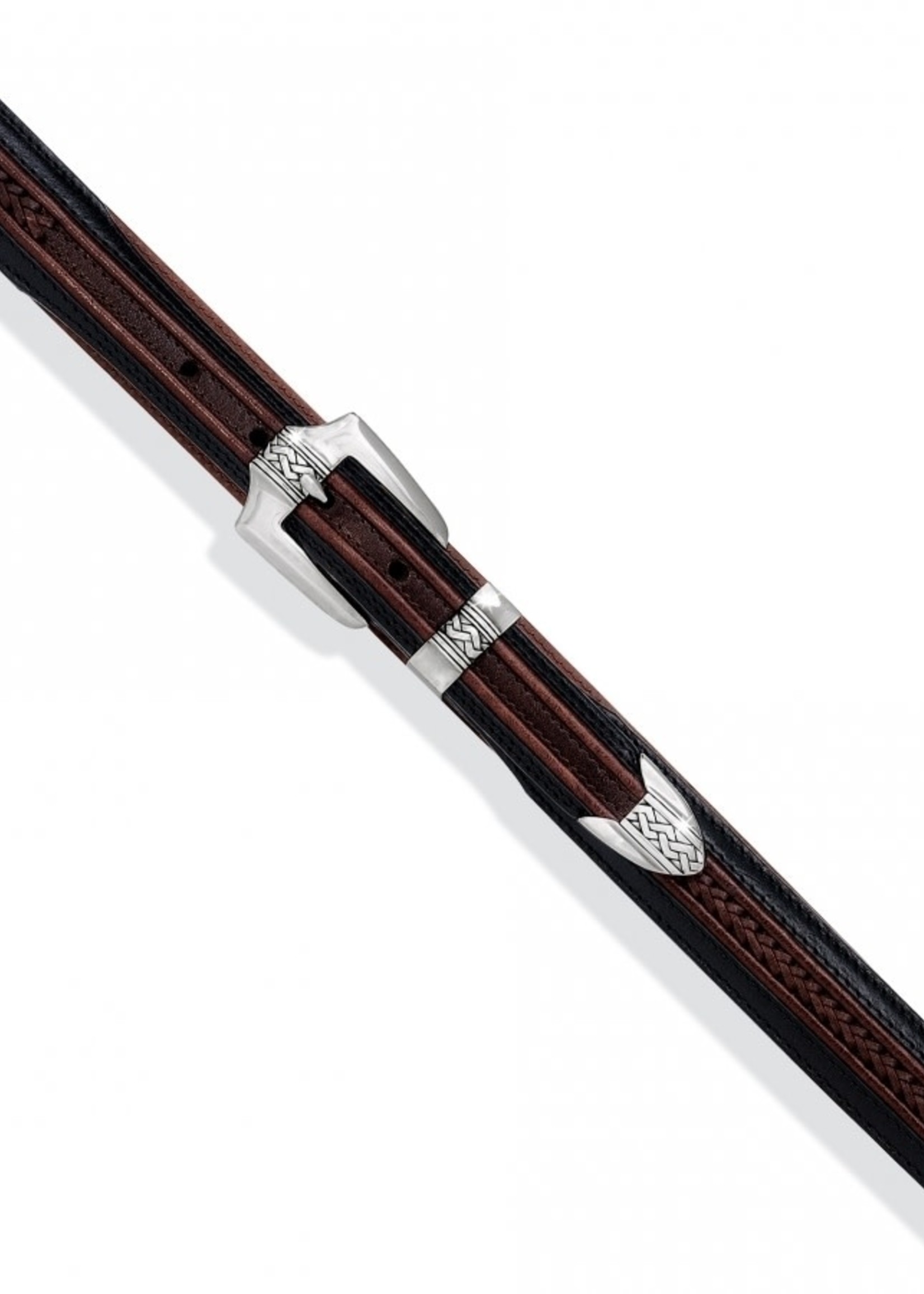 Brighton Pinon Hills Inlay Lace Belt: Black-Brown