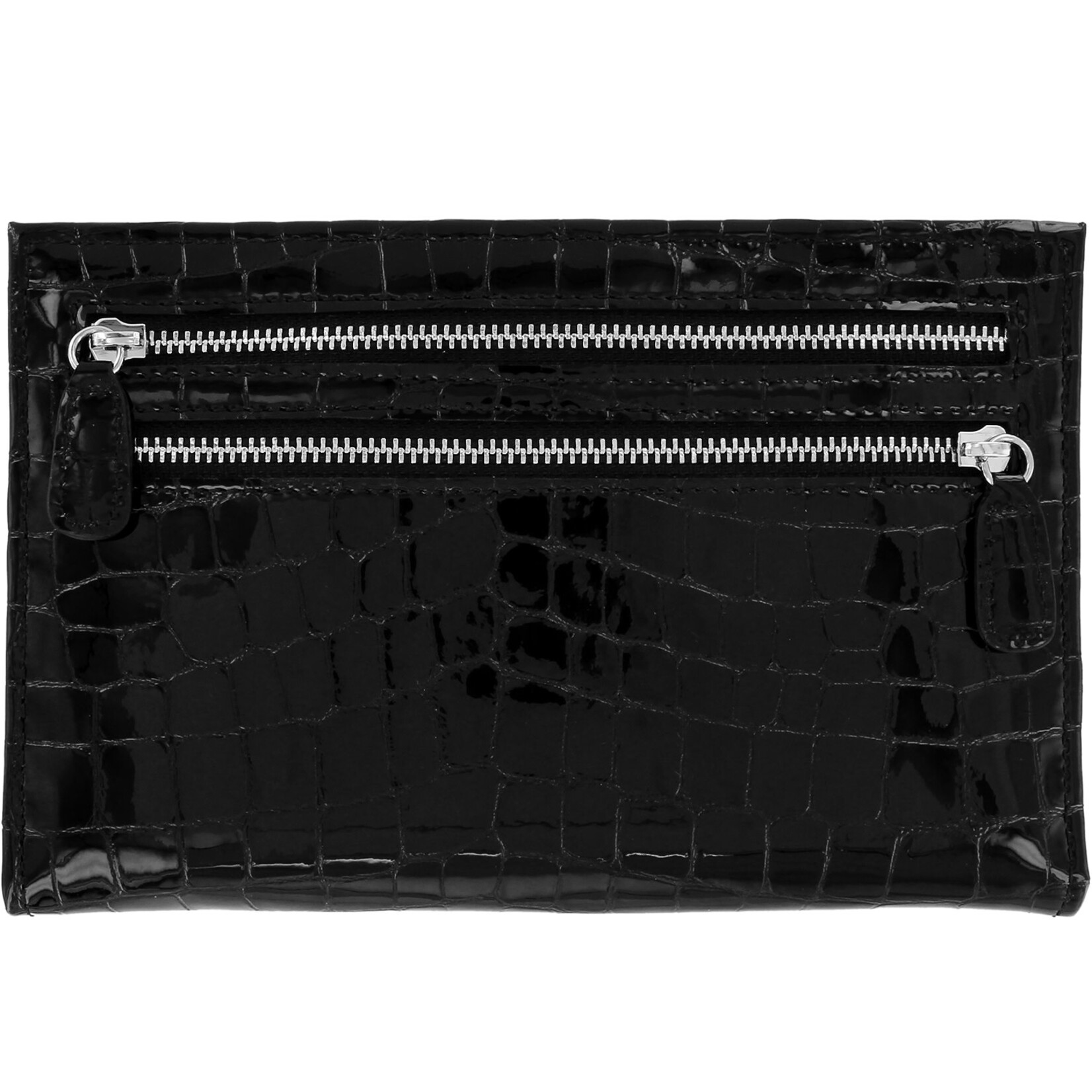 Brighton Bellissimo Heart Folio Wallet: Black Patent Croco