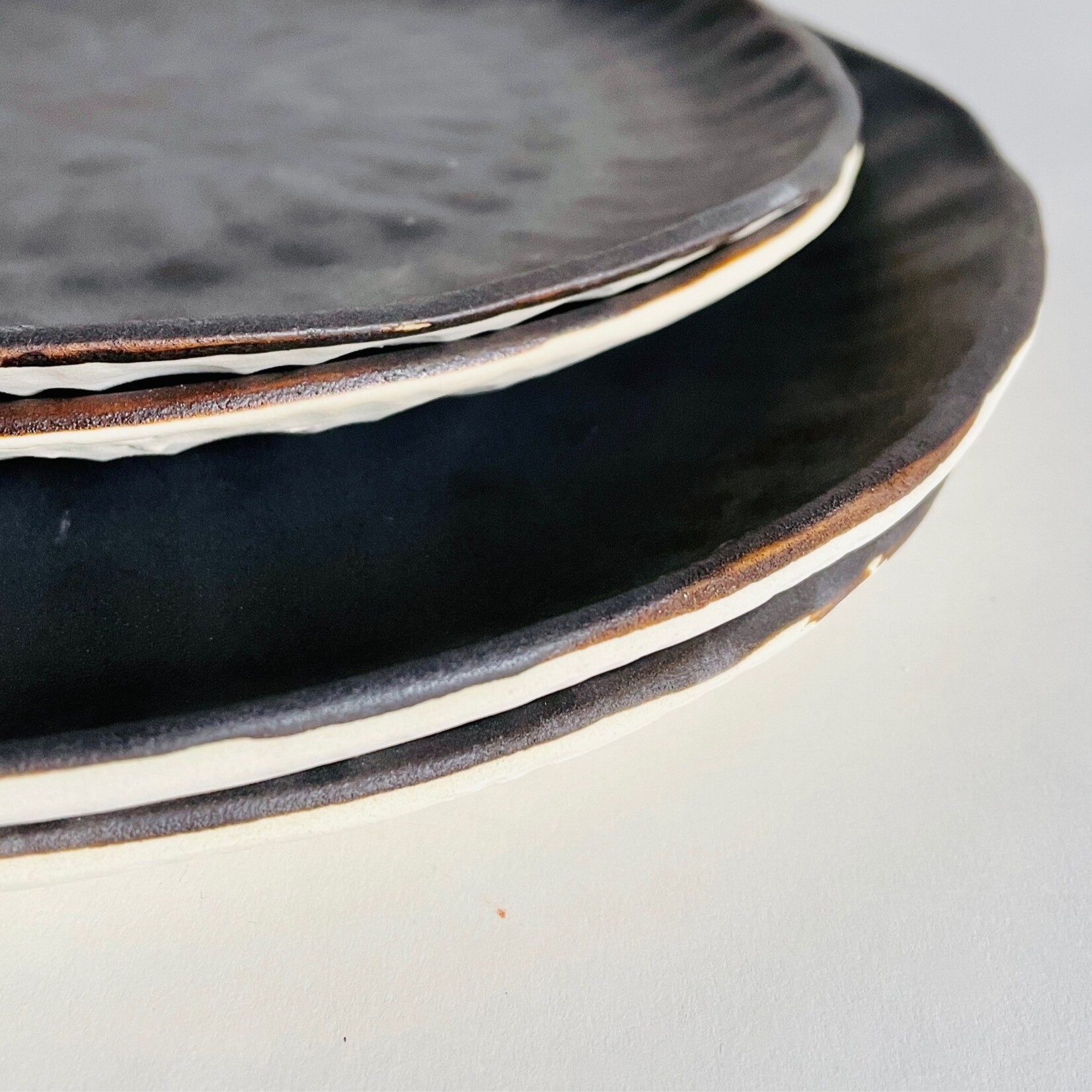 Beiko Ceramics Faceted Plate - Large: Gun Metal