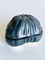Beiko Ceramics Lidded Heirloom Tomato: Gun Metal/ Clear