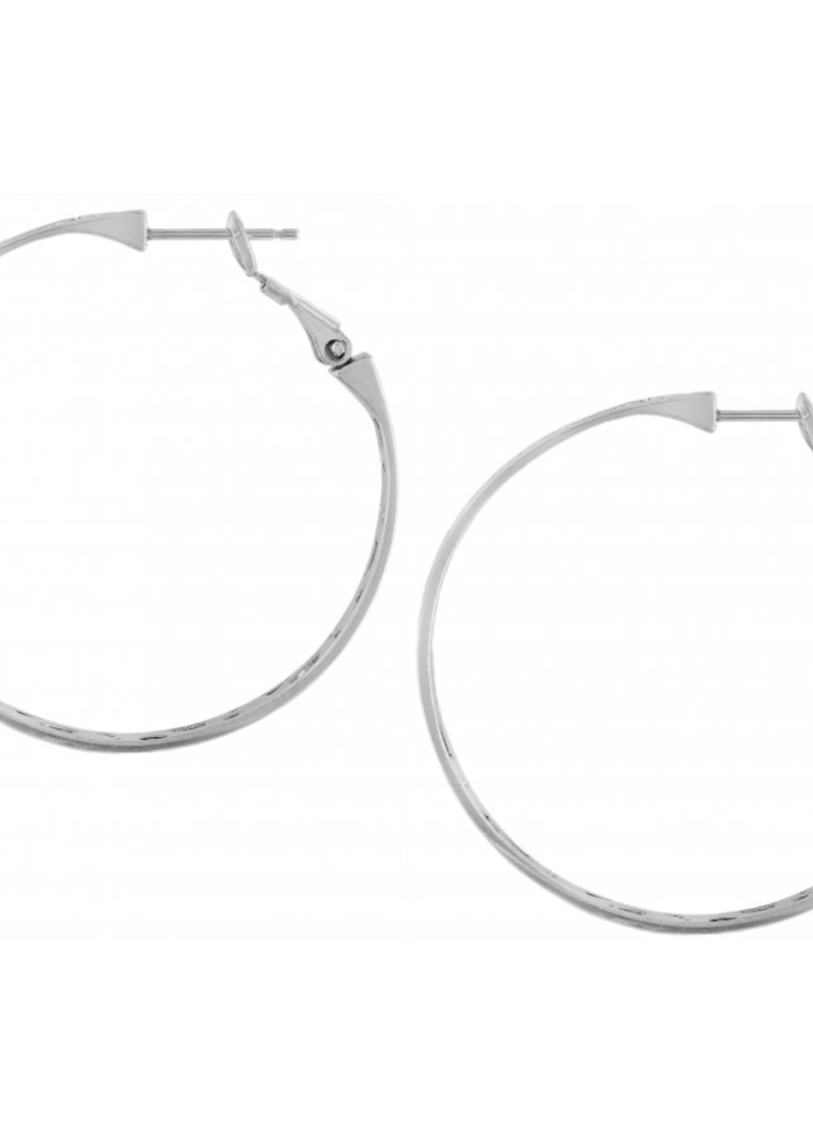 Brighton Contempo Large Hoop Earrings: Silver