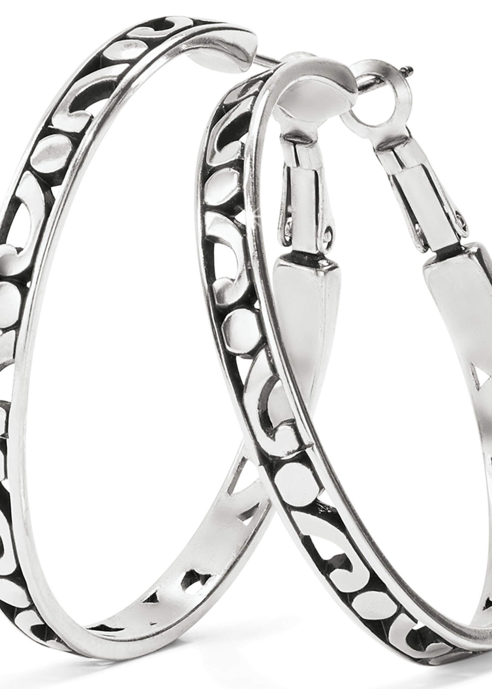 Brighton Contempo Large Hoop Earrings: Silver