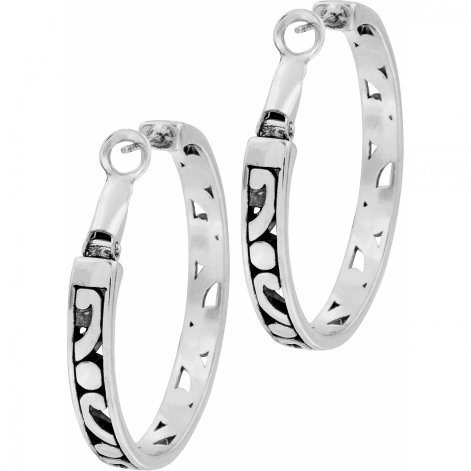 Brighton Contempo Medium Hoop Earrings: Silver