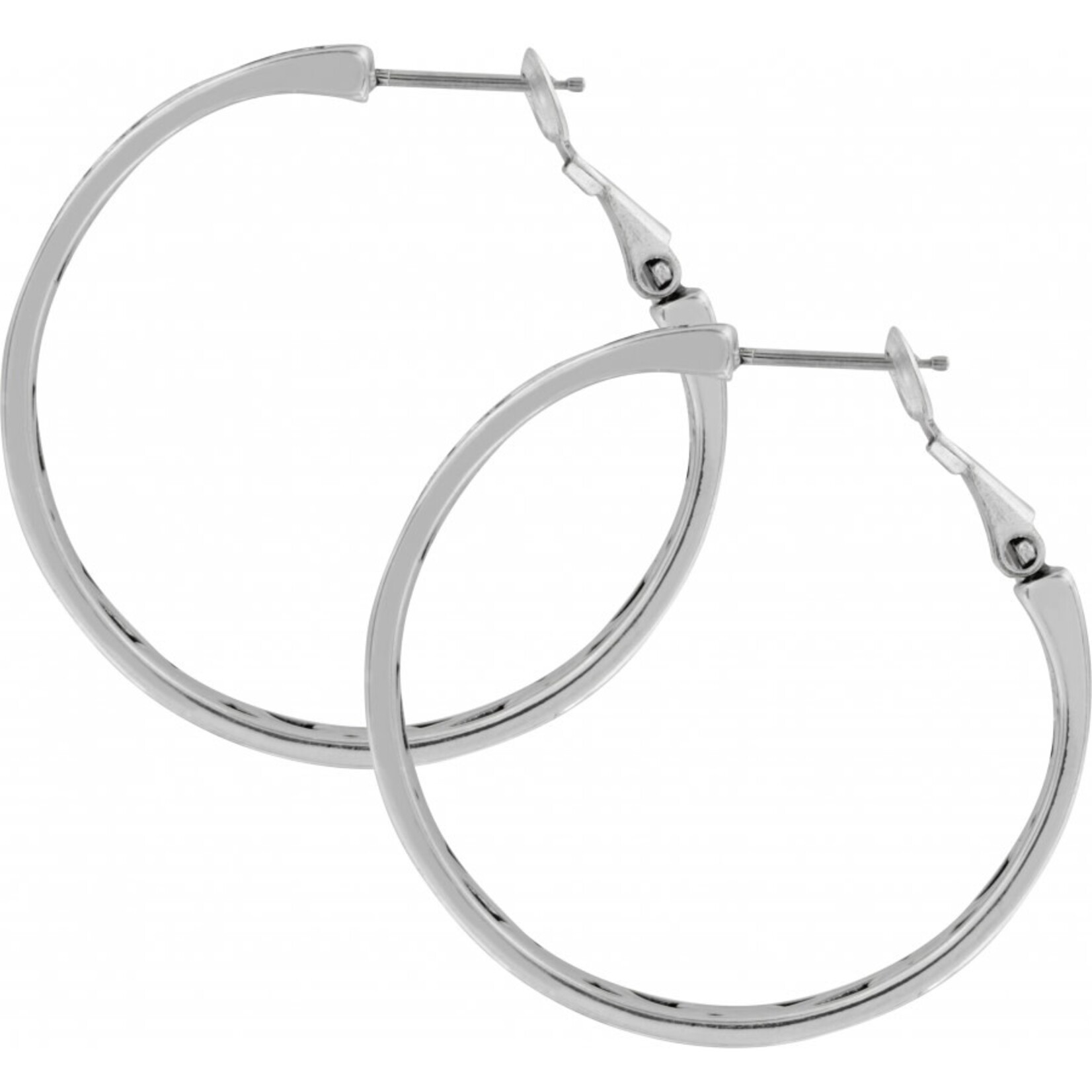 Brighton Contempo Medium Hoop Earrings: Silver