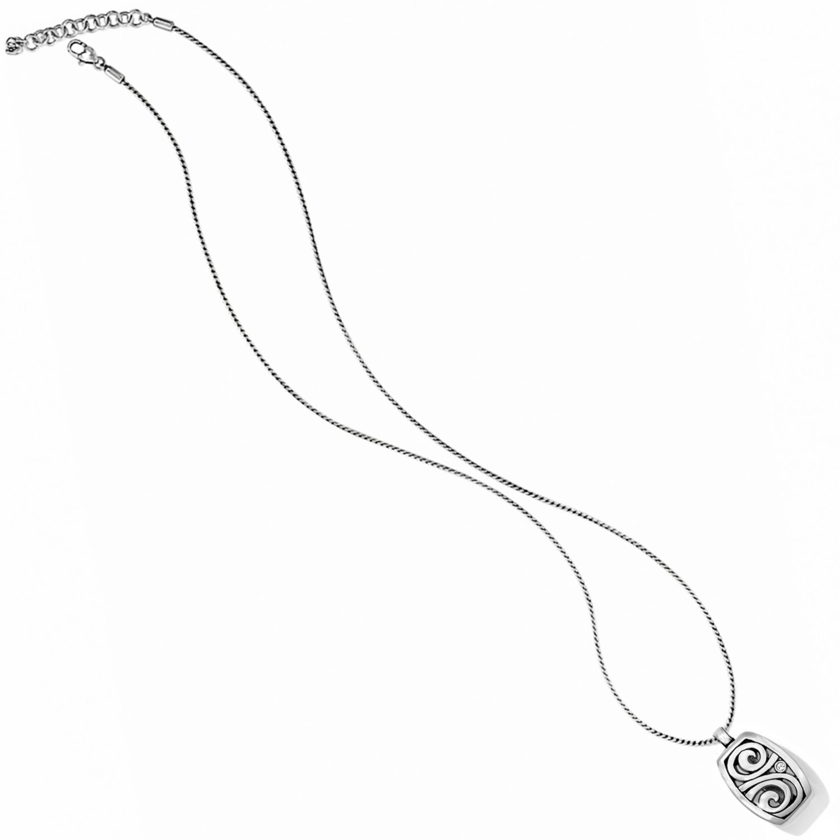 Brighton London Groove Badge Clip Necklace: Silver