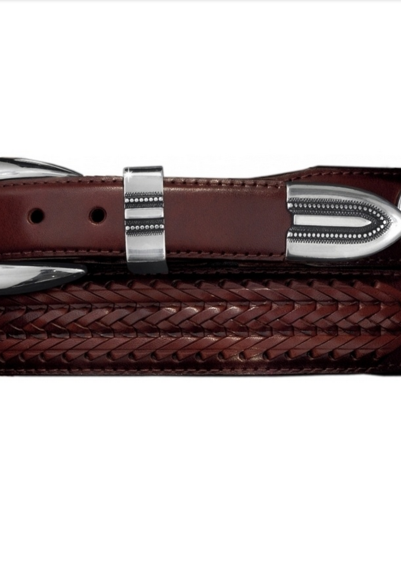 Brighton Logan Golf Laced Taper Belt: brown