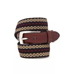 Brighton Nantucket Striped Belt: tan