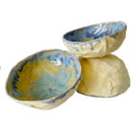 Beiko Ceramics Cabbage Bowl: Coconut/ Blue Nebula