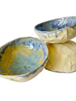 Beiko Ceramics Cabbage Bowl: Coconut/ Blue Nebula