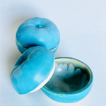 Beiko Ceramics Lidded Round Tomato: Dr. Payne/ Blue Nebula