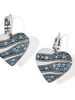 Brighton Crystal Passage Heart Leverback Earrings: Silver-Blues
