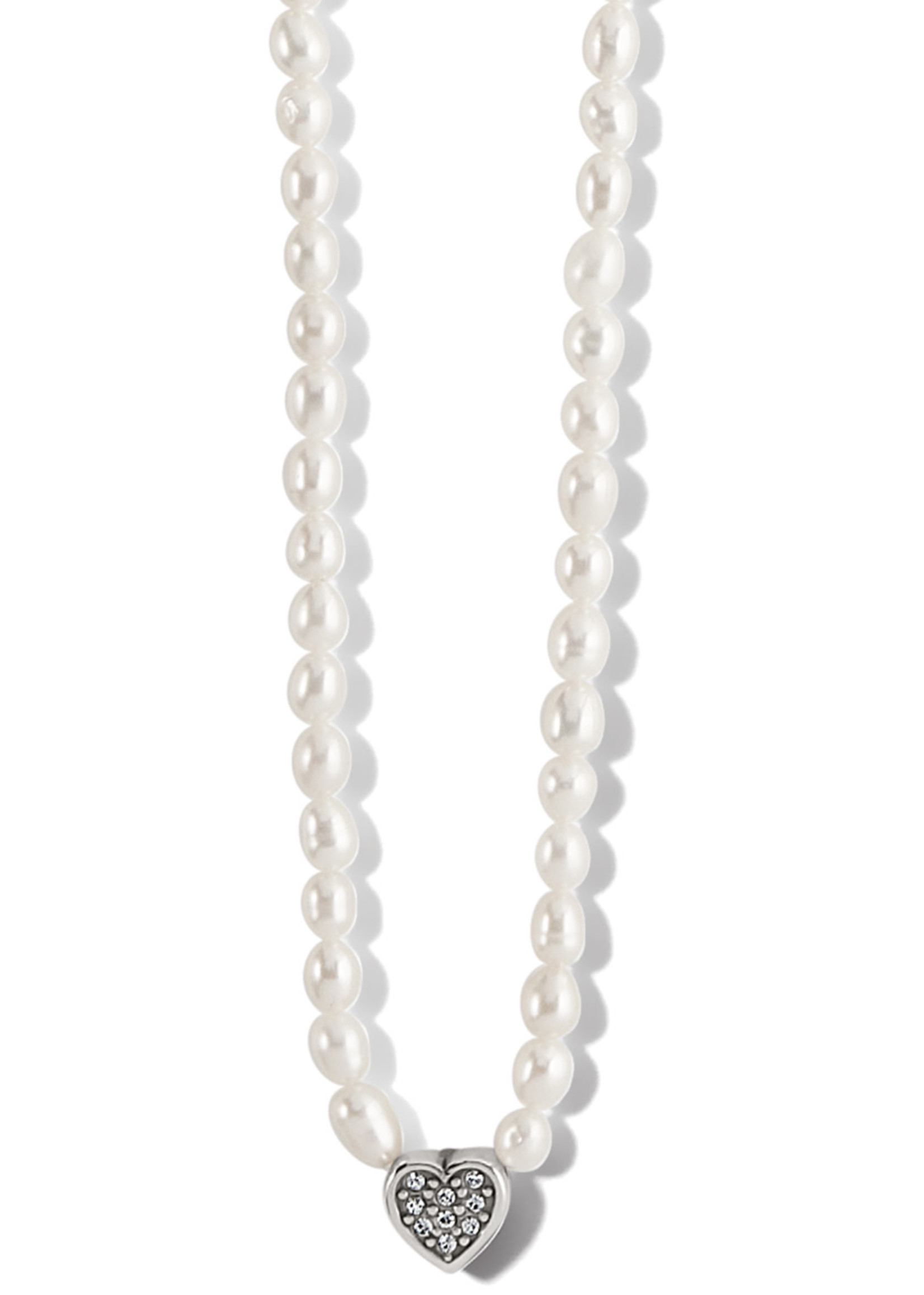 Brighton Meridian Zenith Heart Pearl Necklace: Silver-Pearl