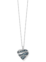 Brighton Crystal Passage Heart Necklace: Silver-Blues