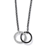 Brighton Neptune's Rings Night Short Necklace: Silver-Black