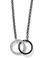 Brighton Neptune's Rings Night Short Necklace: Silver-Black