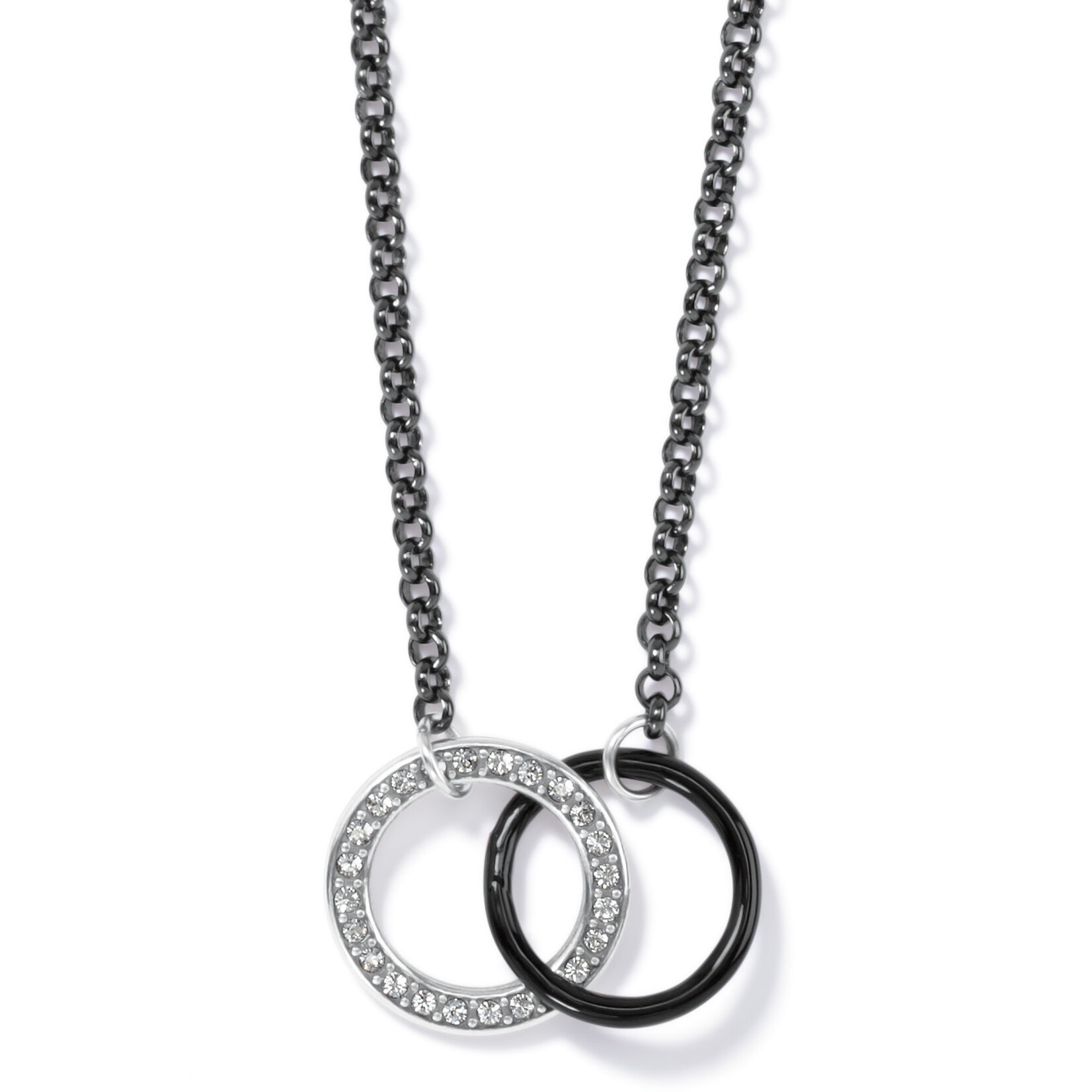 Brighton Neptune's Rings Night Short Necklace: Silver-Black