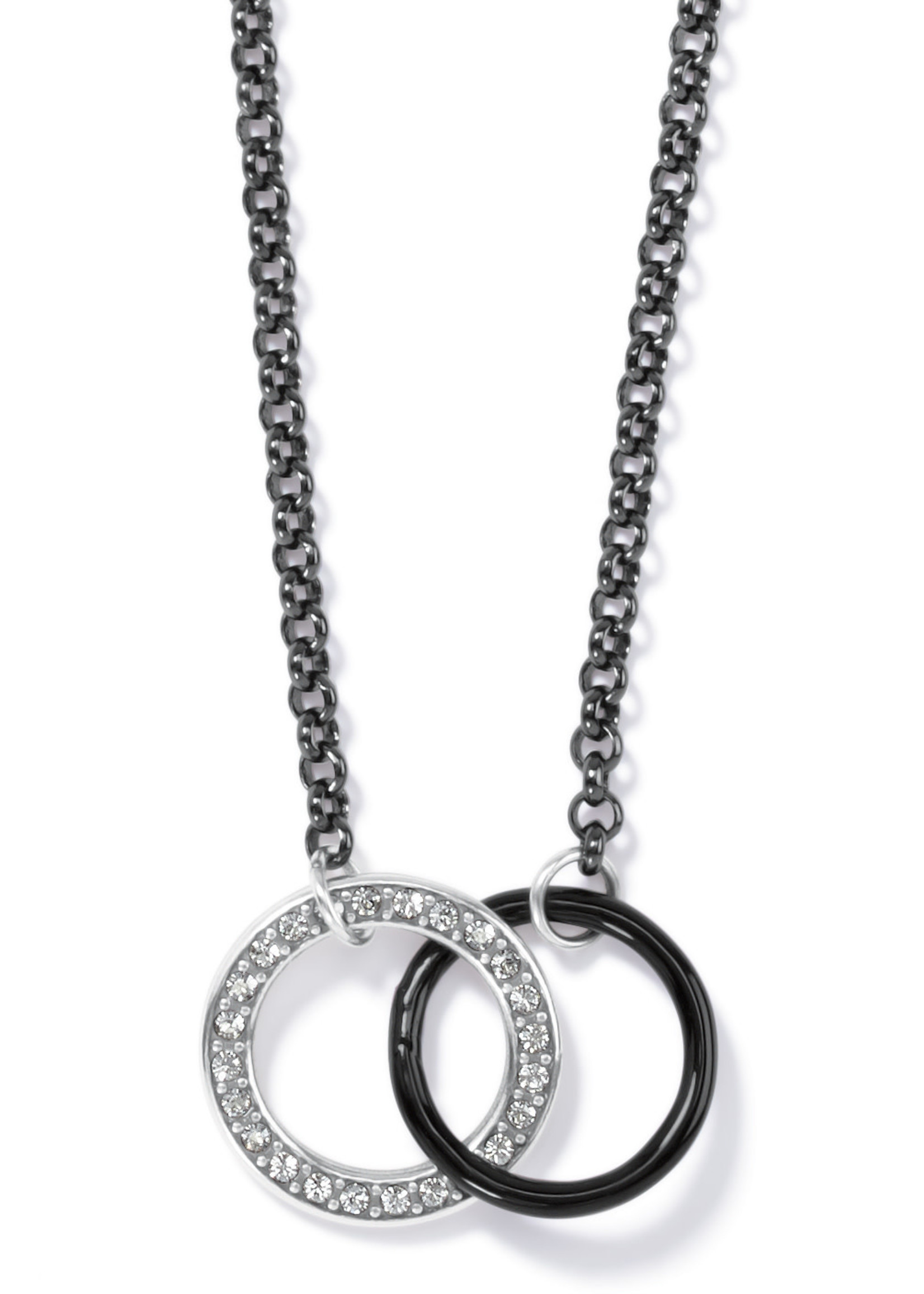 Brighton Neptune's Rings Night Short Necklace: Silver-Black