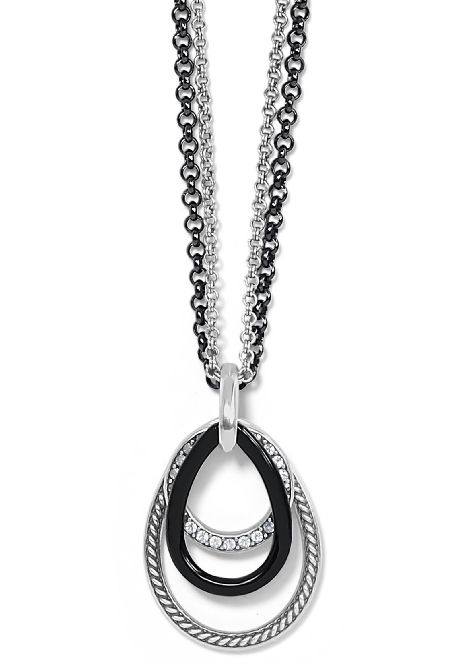 Brighton Neptune's Rings Night Drop Necklace: Silver-Black