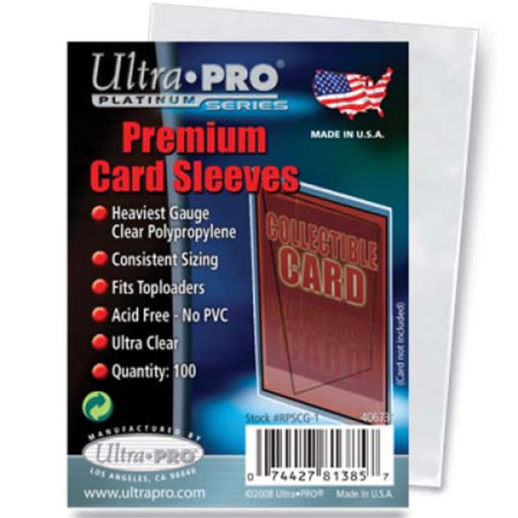 Ultra Pro Card Sleeves: 2-1/2 X 3-1/2 Premium (100)