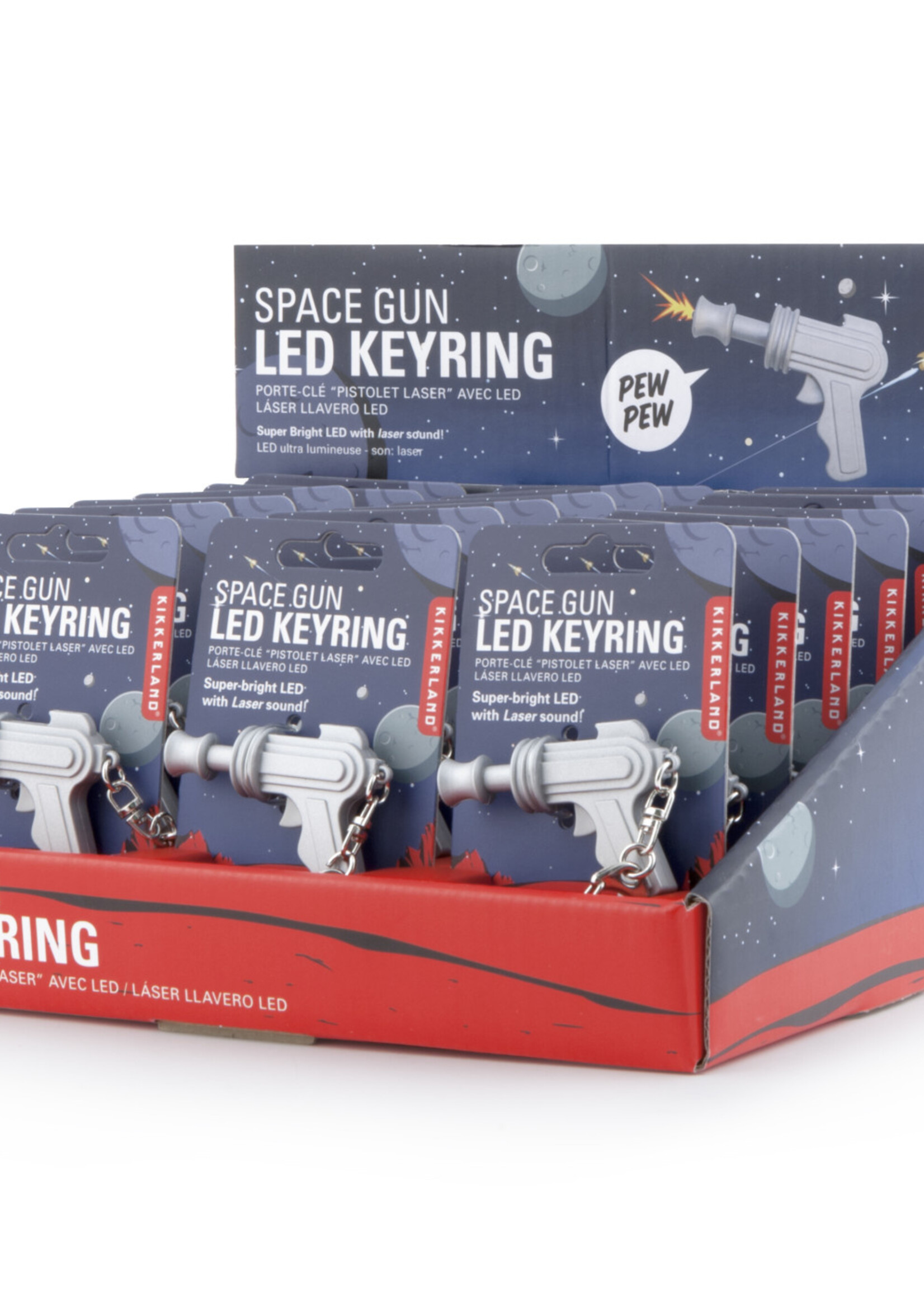 Kikkerland Design Inc SPACE GUN LED KEYCHAIN CARDED/CDU