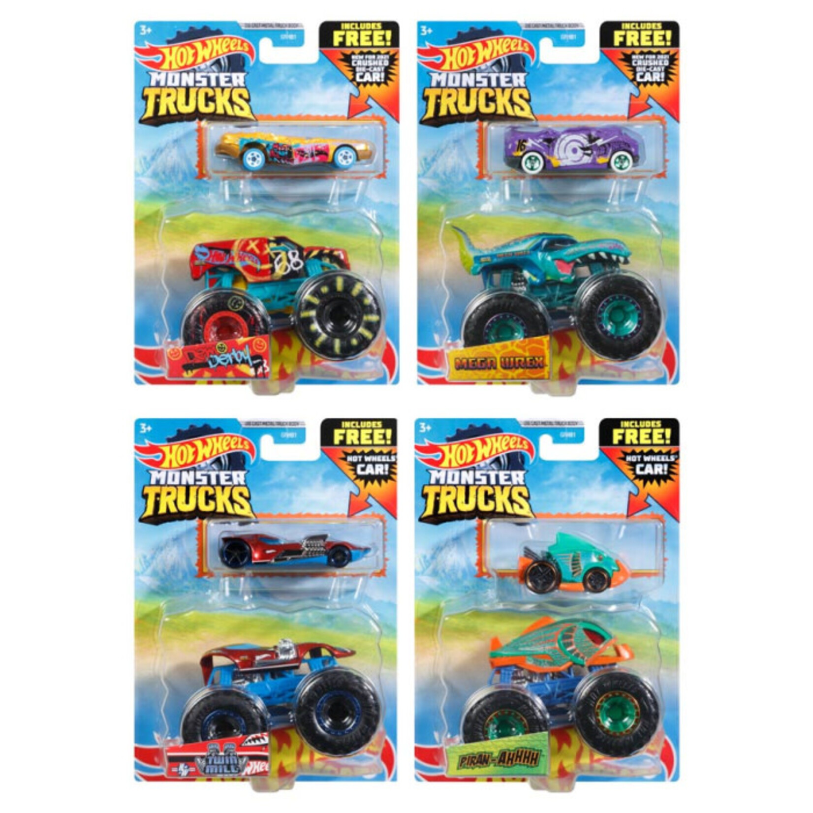 Matell Hot Wheels: Monster Truck: Truck & Car Promo Assortment