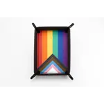 FanRoll Pride Velvet Dice Tray With Leather Backing - Rainbow Flag