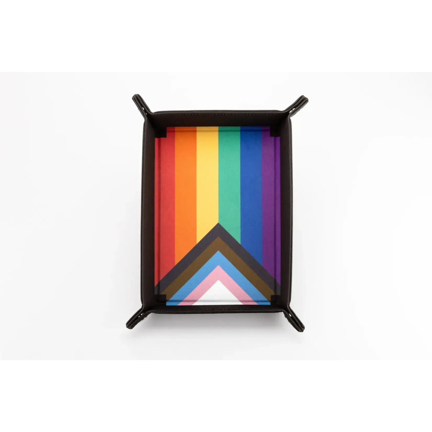 FanRoll Pride Velvet Dice Tray With Leather Backing - Rainbow Flag
