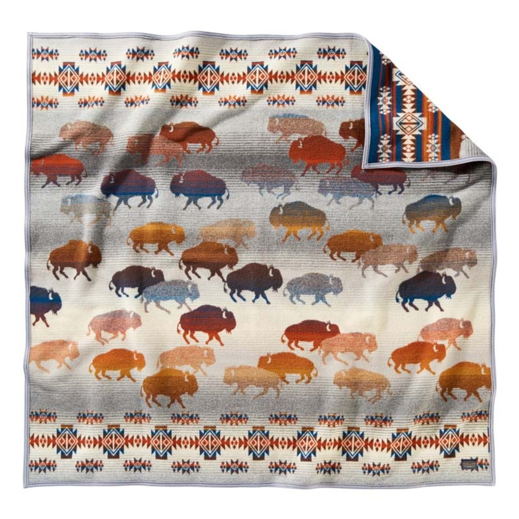 Pendleton Napped Jacquard Throw: Prairie Rush Hour Grey