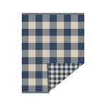 Pendleton Fringed Cotton Throw: Block Plaid; Indigo