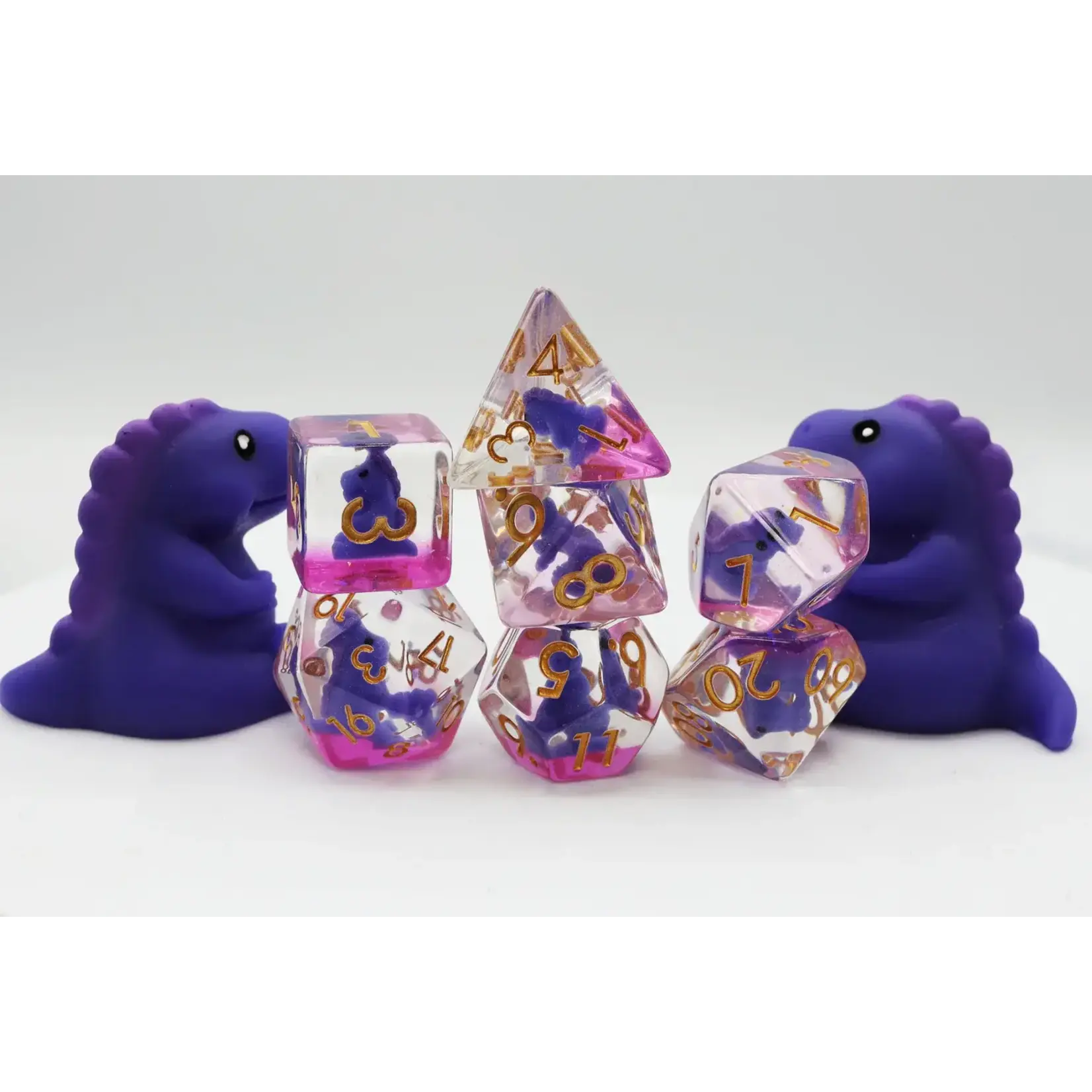 Foam Brain Games Purple T-Rex RPG Dice Set