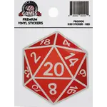 Foam Brain Games D20 Sticker - Red