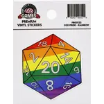 Foam Brain D20 Sticker - Rainbow Pride