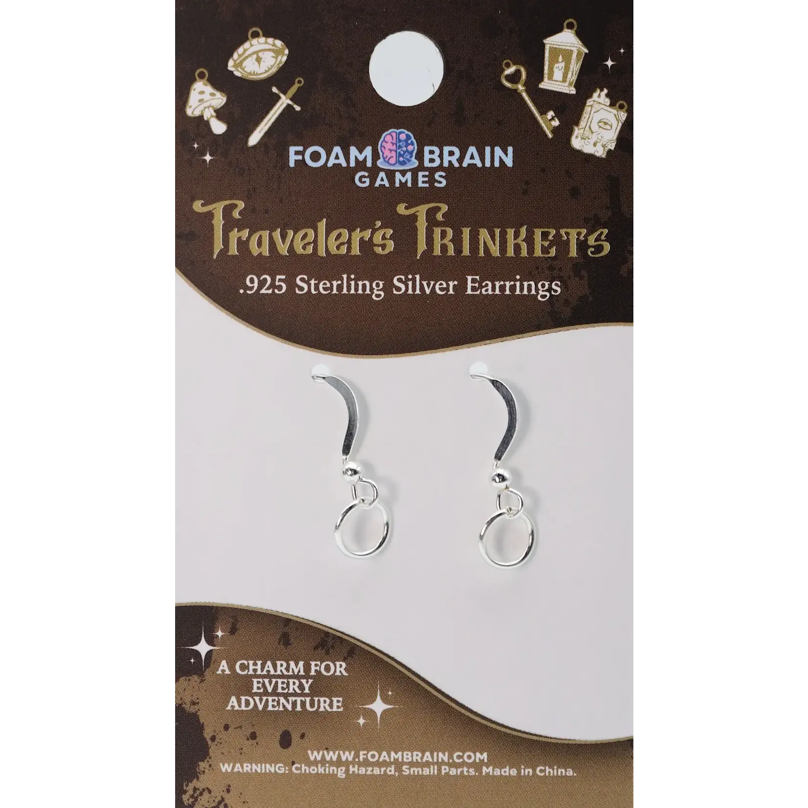 Foam Brain Games Traveler's Trinkets: Sterling Silver Earrings