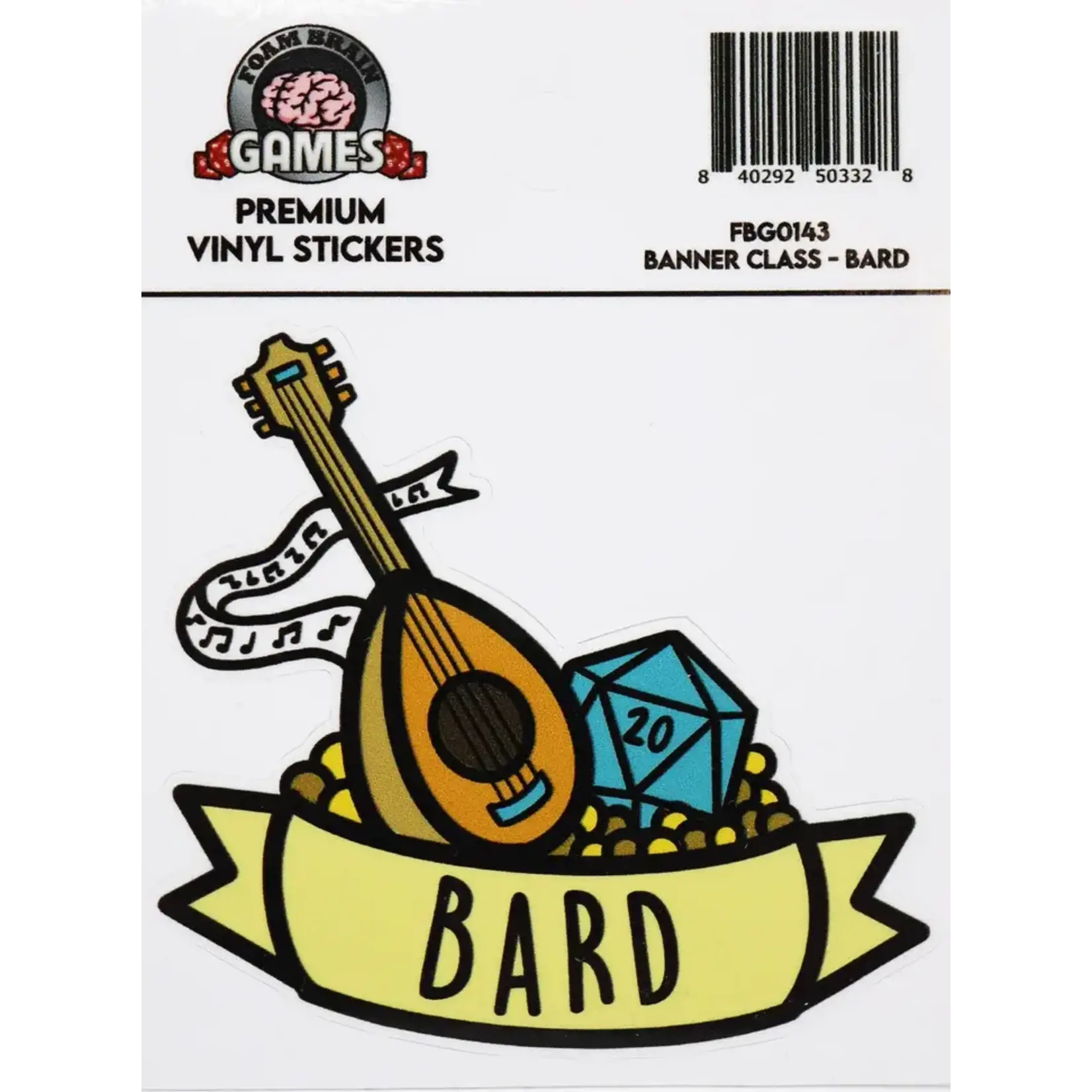 Foam Brain Games Banner Class Sticker: Bard