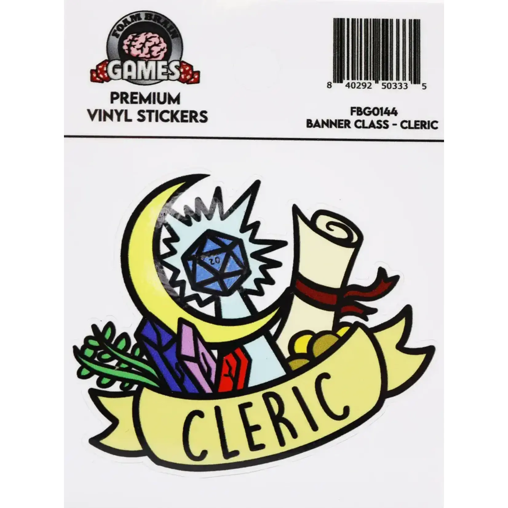 Foam Brain Games Banner Class Sticker: Cleric