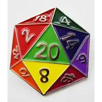 Foam Brain D20 Pin: Rainbow