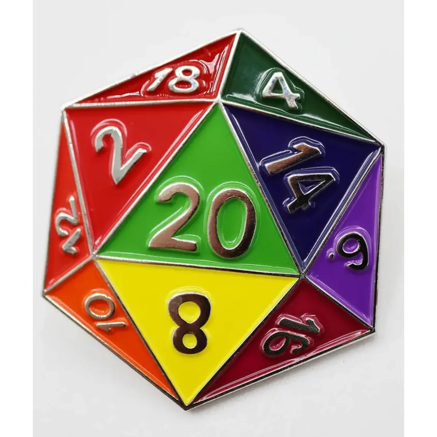 Foam Brain D20 Pin: Rainbow