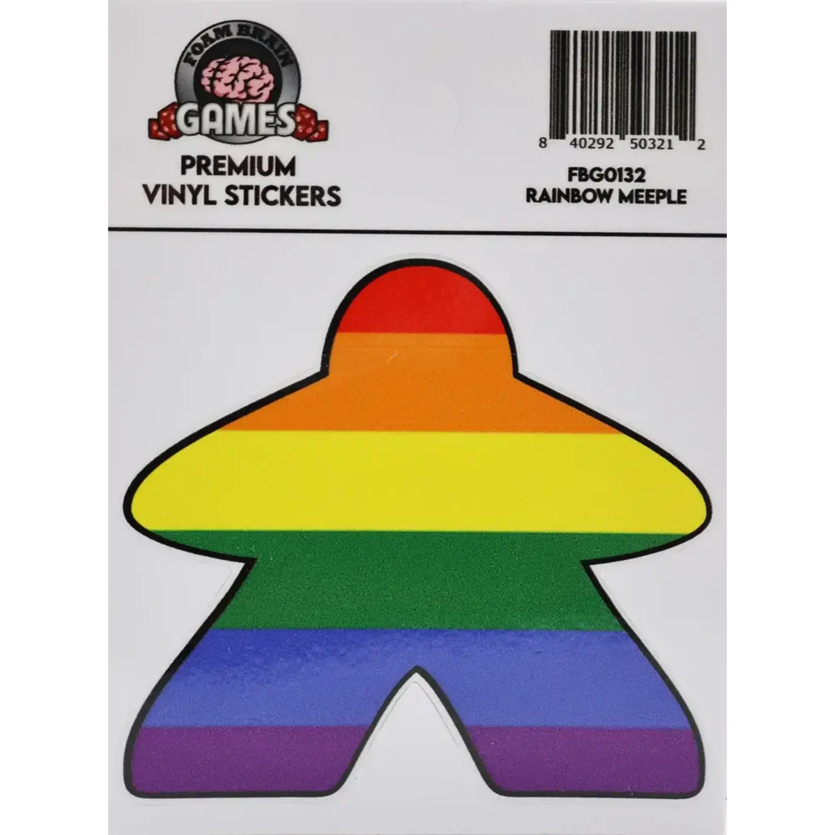 Foam Brain Rainbow Meeple Sticker