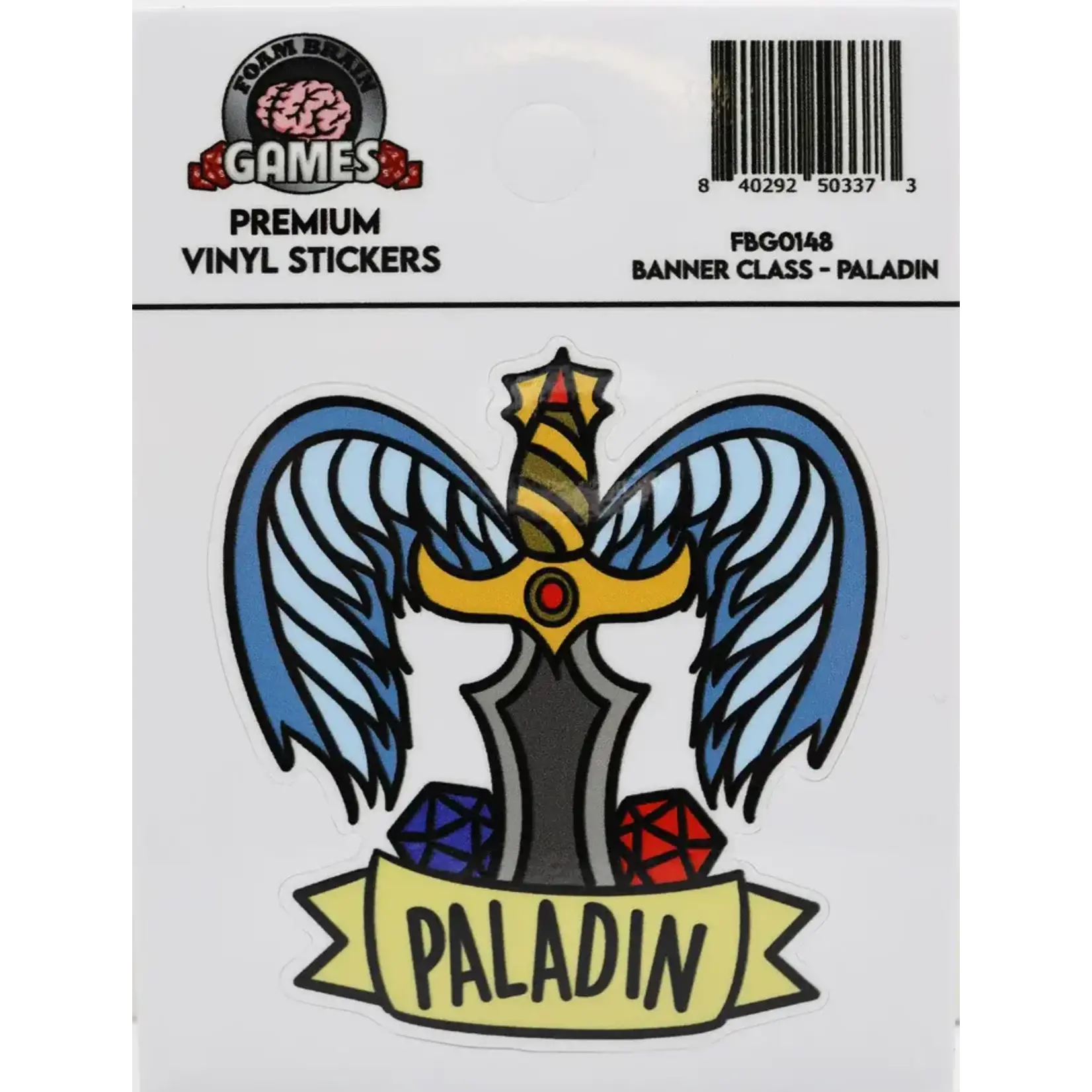 Foam Brain Banner Class Sticker: Paladin