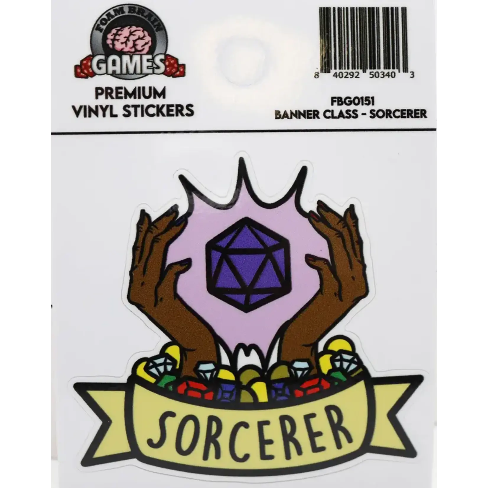 Foam Brain Banner Class Sticker: Sorcerer