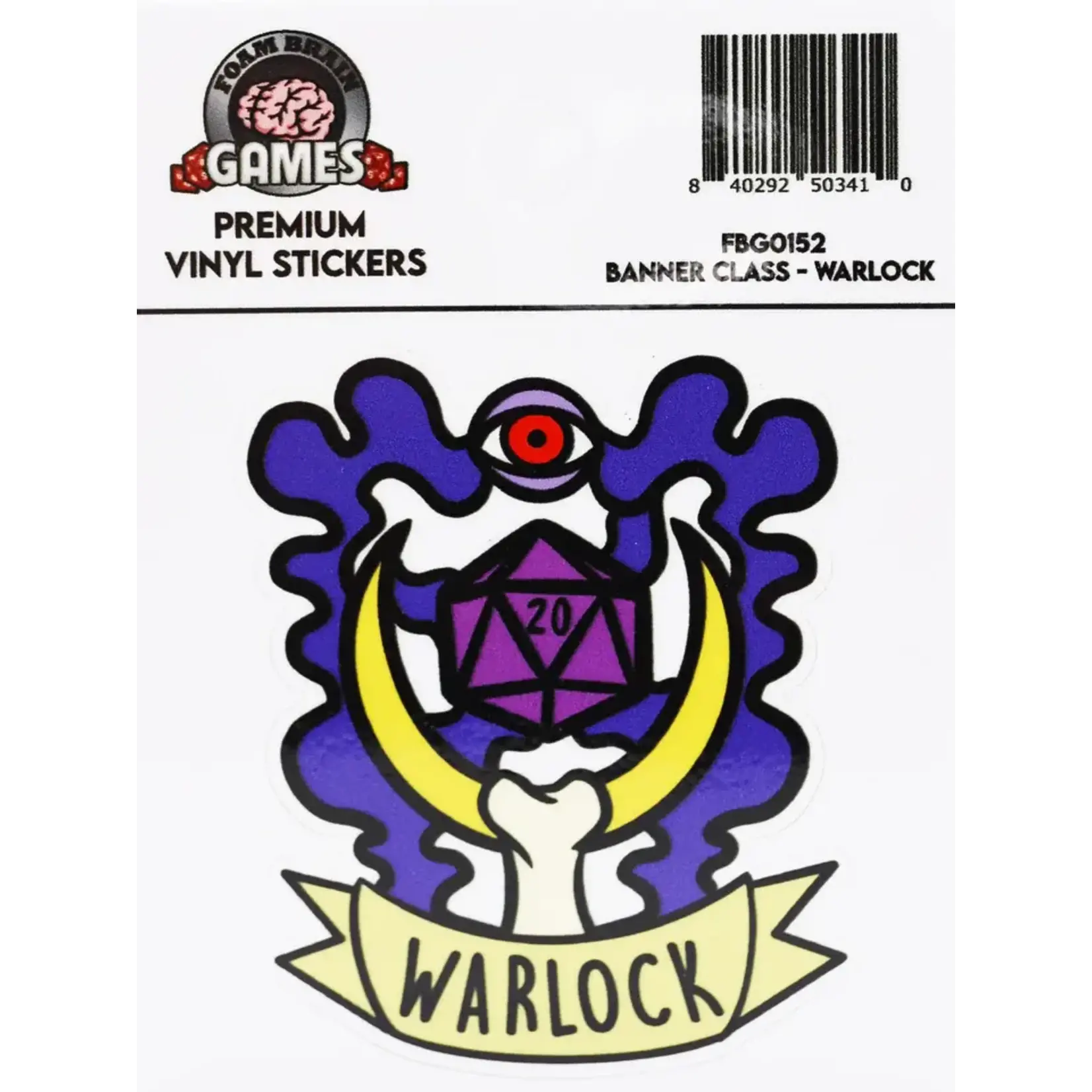 Foam Brain Banner Class Sticker: Warlock