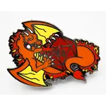 Foam Brain Dice Dragon Pin - Fire