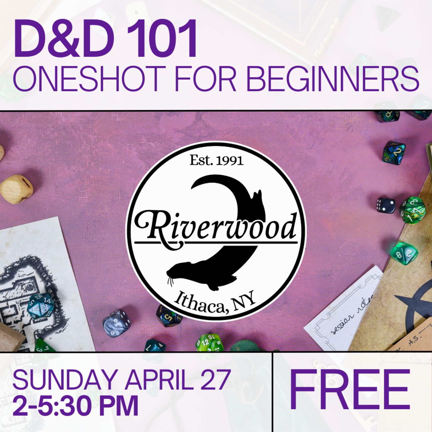 04/27 Sunday @ 2PM — D&D 101: Beginners Oneshot Adventure
