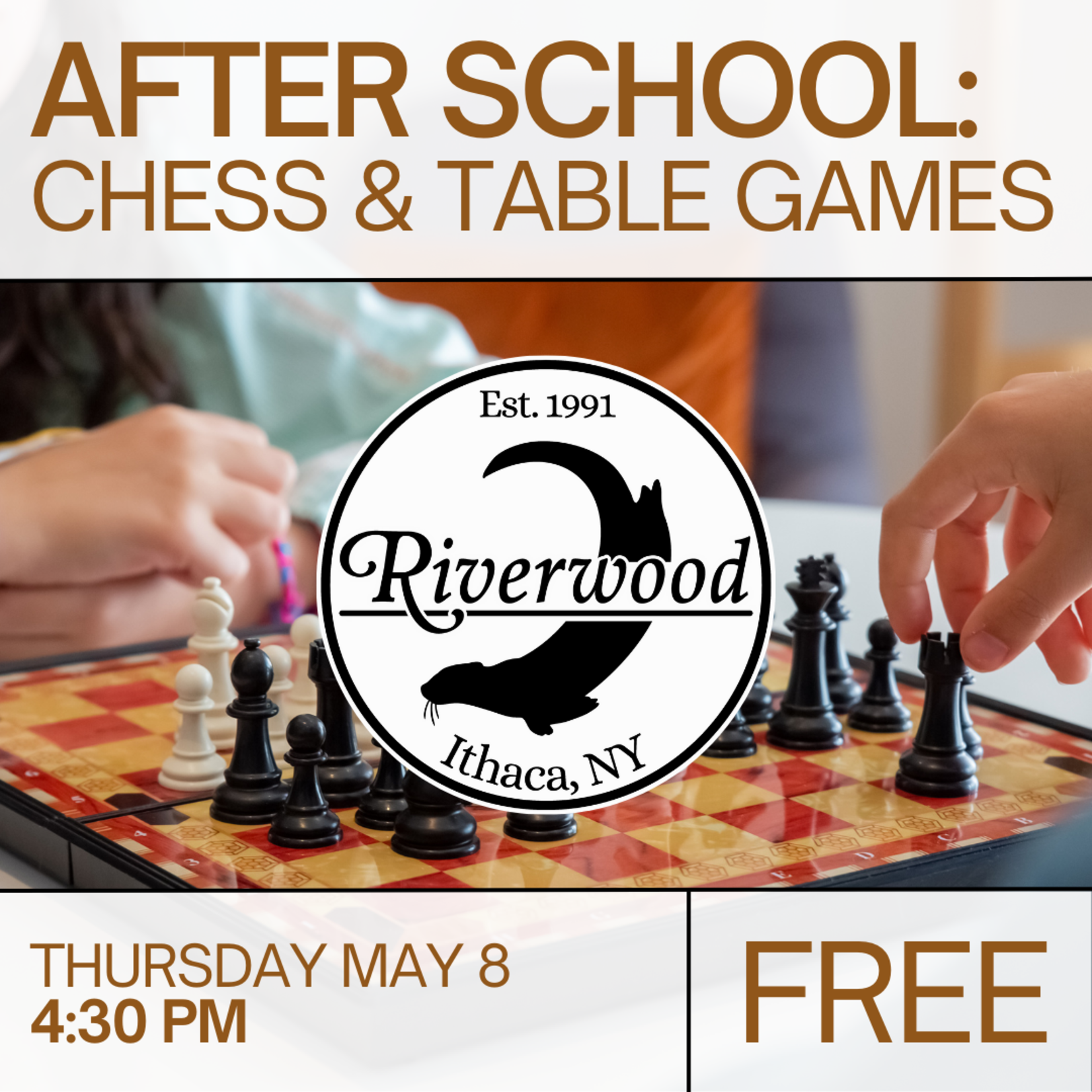 05/08 Thursday @ 4:30PM — After School Chess & Table Games