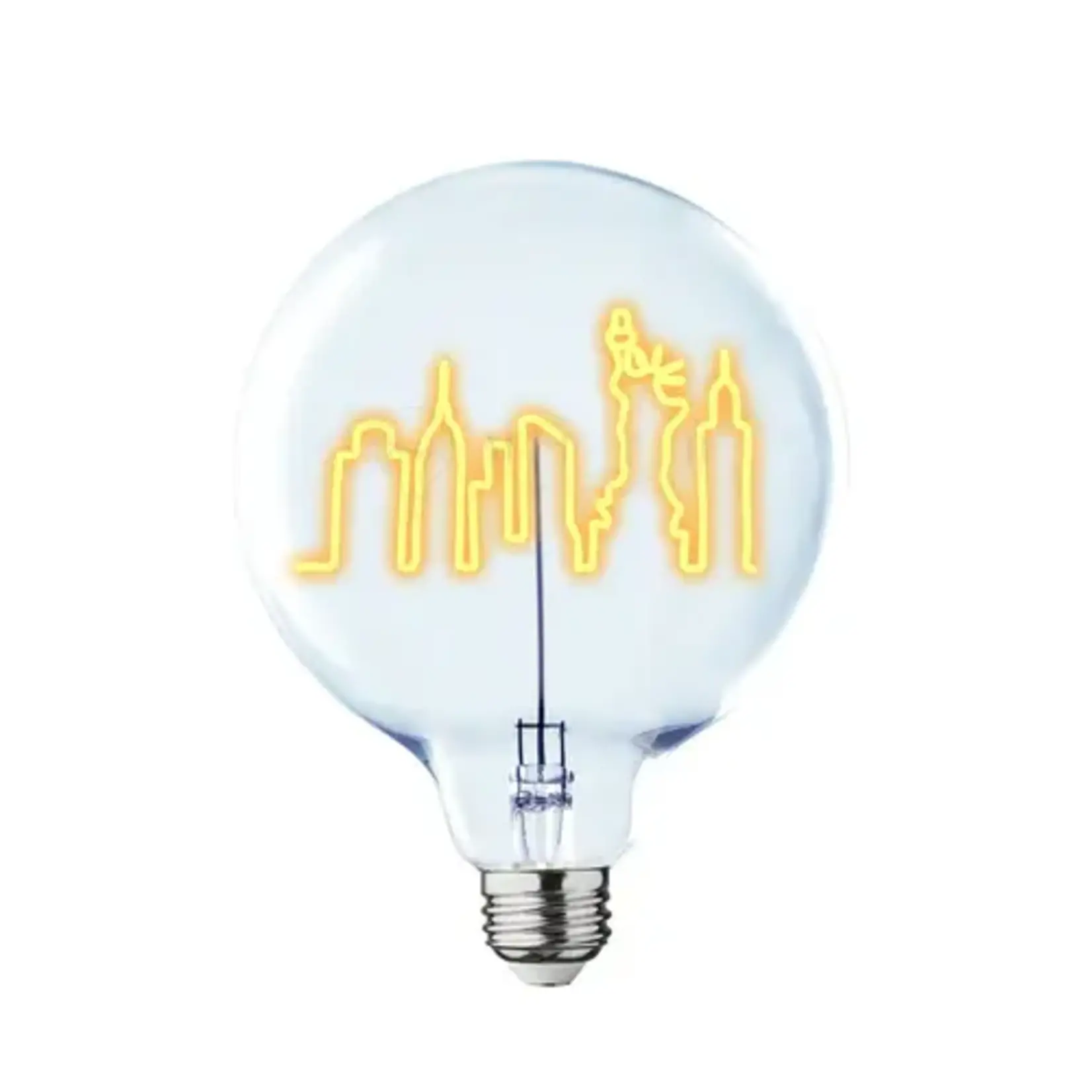 Message in the Bulb Bulb: New York Skyline - Amber
