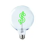 Message in the Bulb Bulb: Dollar $ - Green
