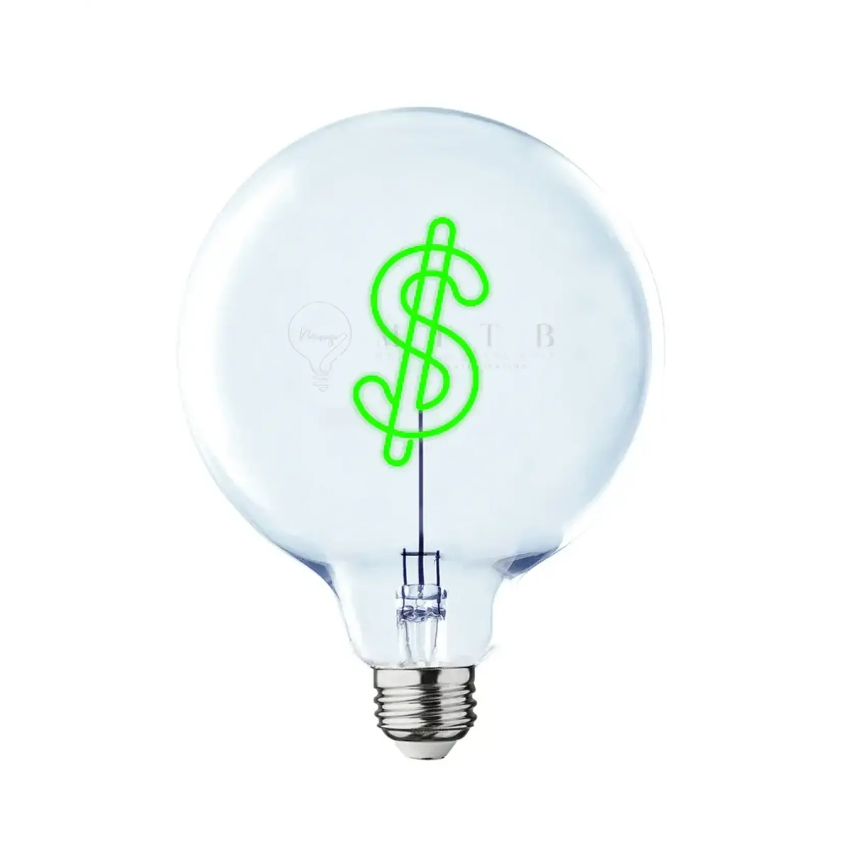 Message in the Bulb Bulb: Dollar $ - Green