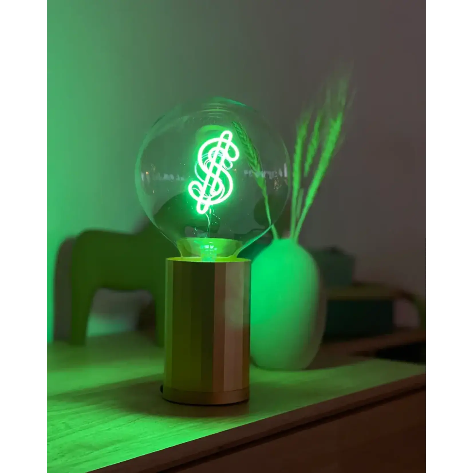 Message in the Bulb Bulb: Dollar $ - Green