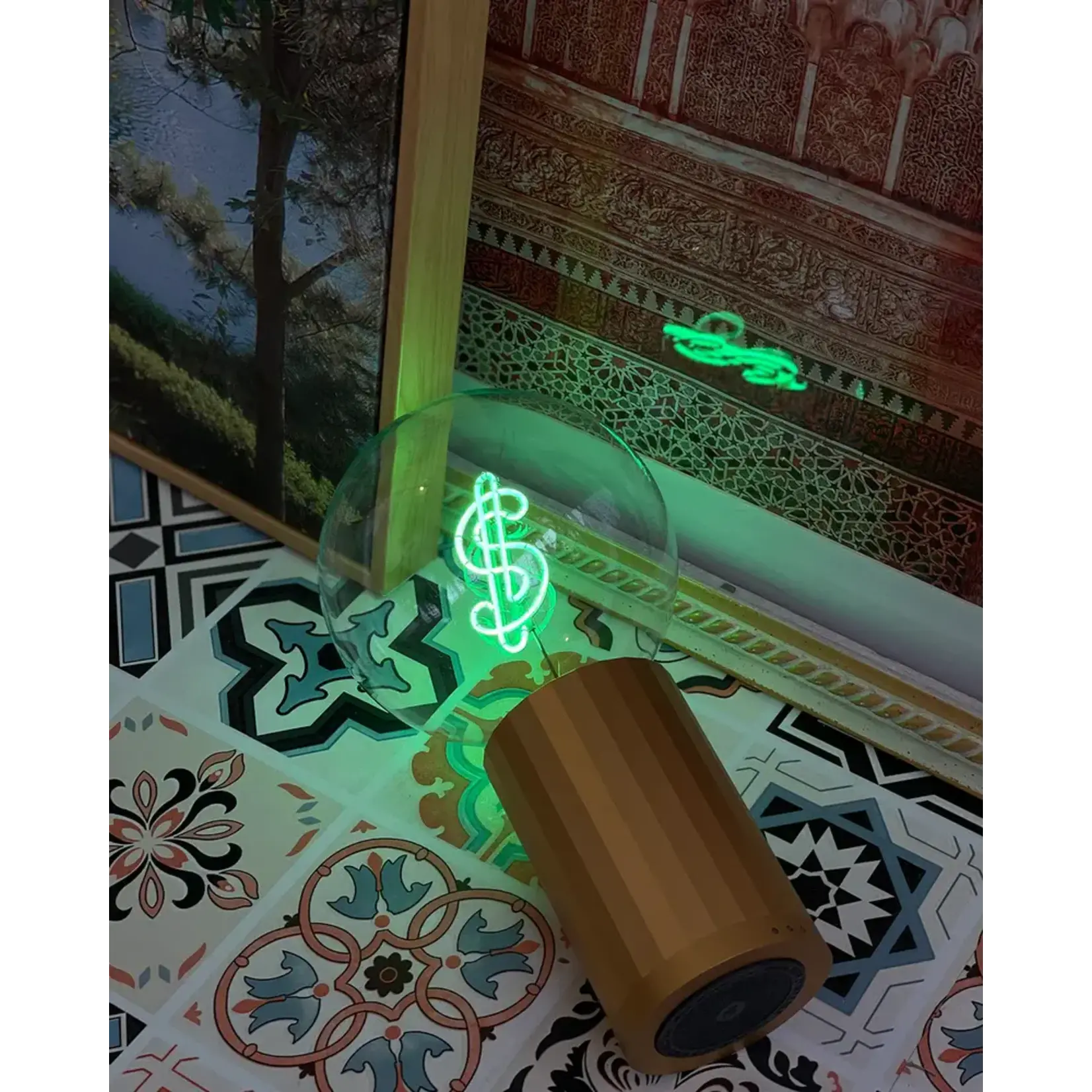 Message in the Bulb Bulb: Dollar $ - Green
