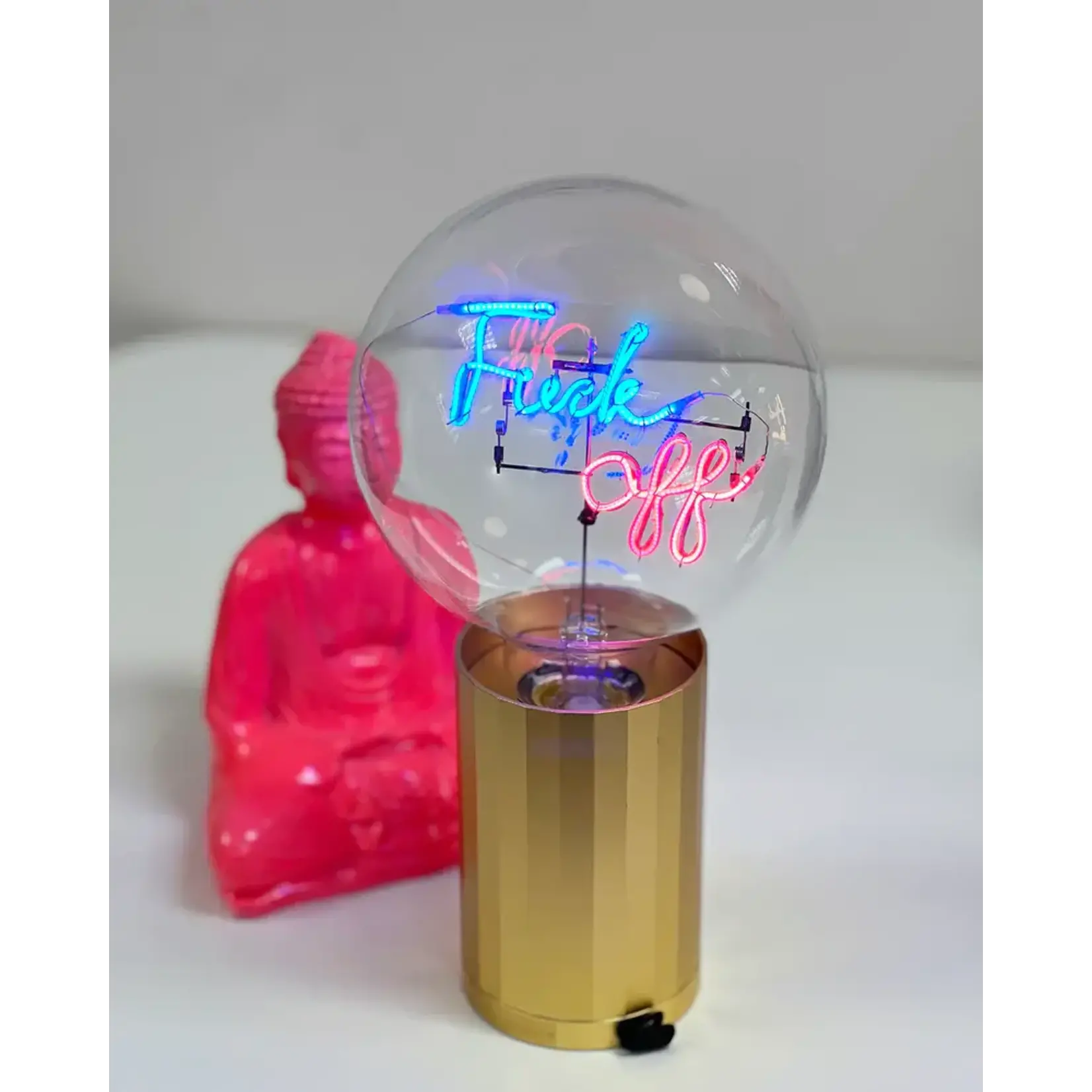 Message in the Bulb Bulb: Fuck Off - Blue/ Red